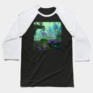 Beautiful Fantasy Landscape with Purple Plants and Lake Baseball T-Shirt